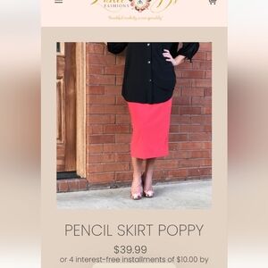 Women's Zadie B'S Poppy RED Pencil Skirt